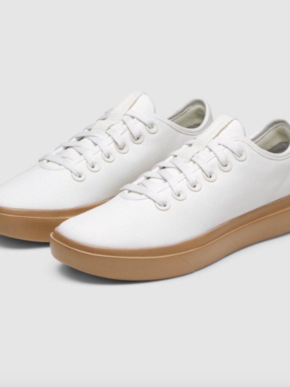 Allbirds Canvas Piper Cruiser in White with gum brown sole